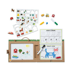 Natural Play: Play, Draw, Create Reusable Drawing & Magnet Kit – Farm