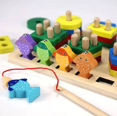 لعبة صيد السمك مع الأشكال الهندسية