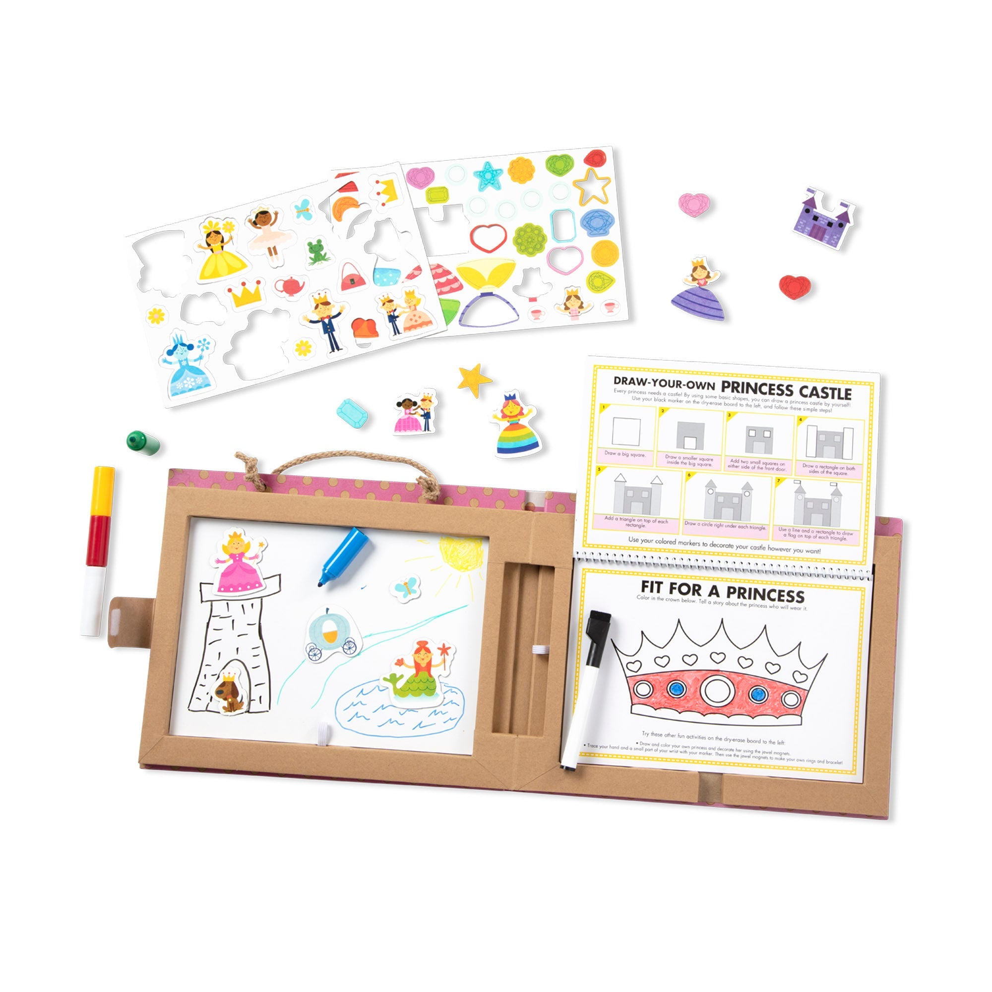 Natural Play: Play, Draw, Create Reusable Drawing & Magnet Kit – Princesses
