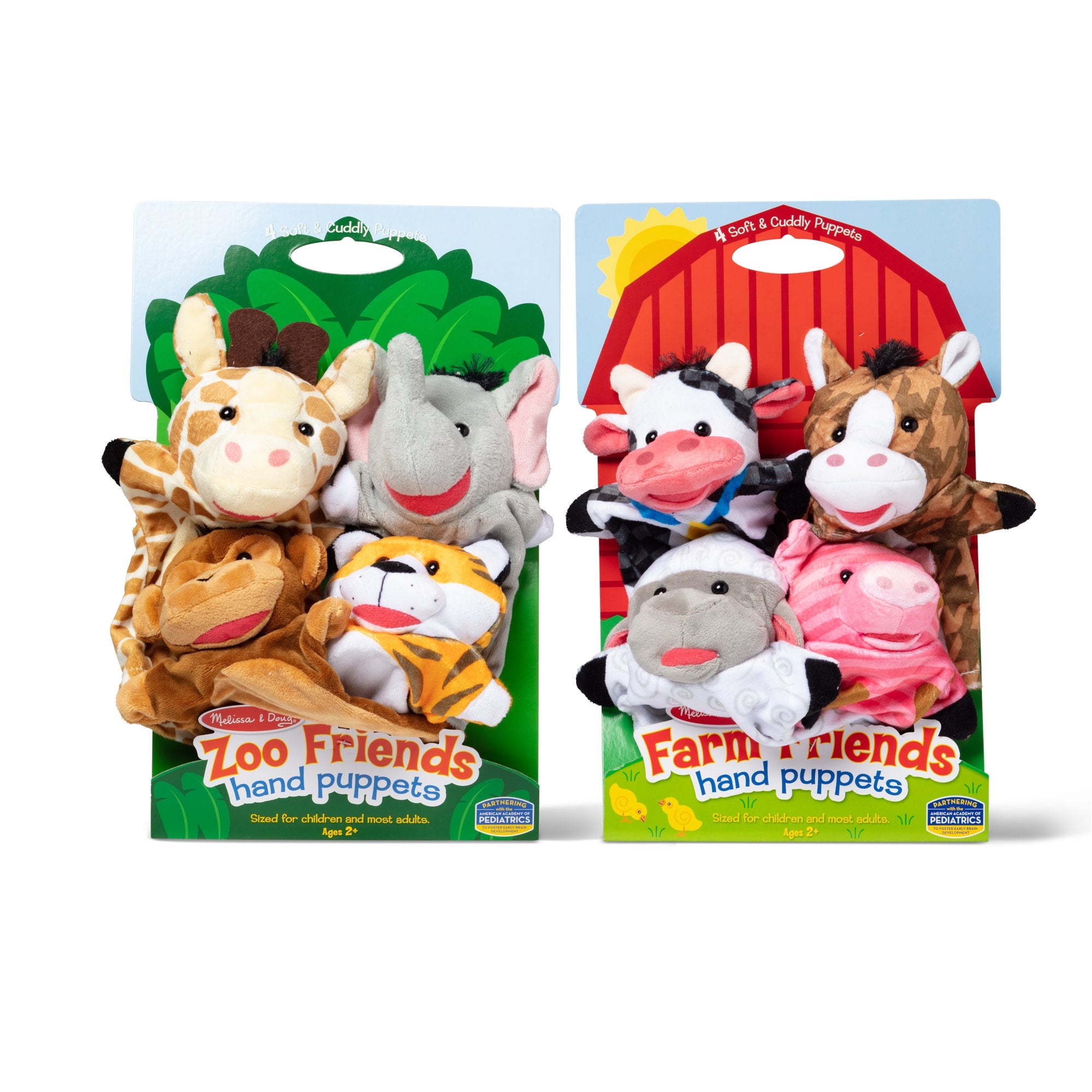 Hand Puppet 2-Pack: Farm Friends, Zoo Friends