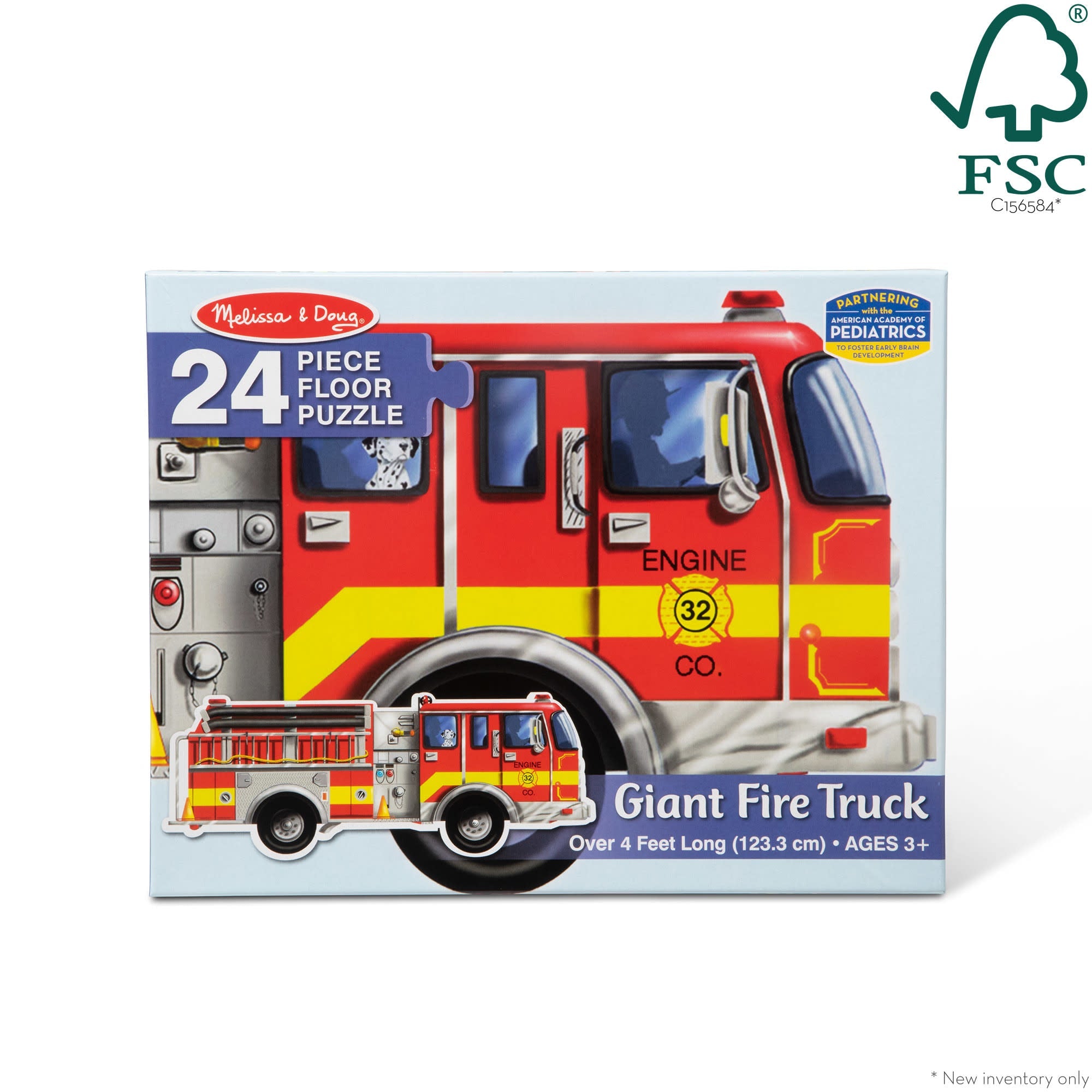 Giant Fire Truck Floor Puzzle - 24 Pieces