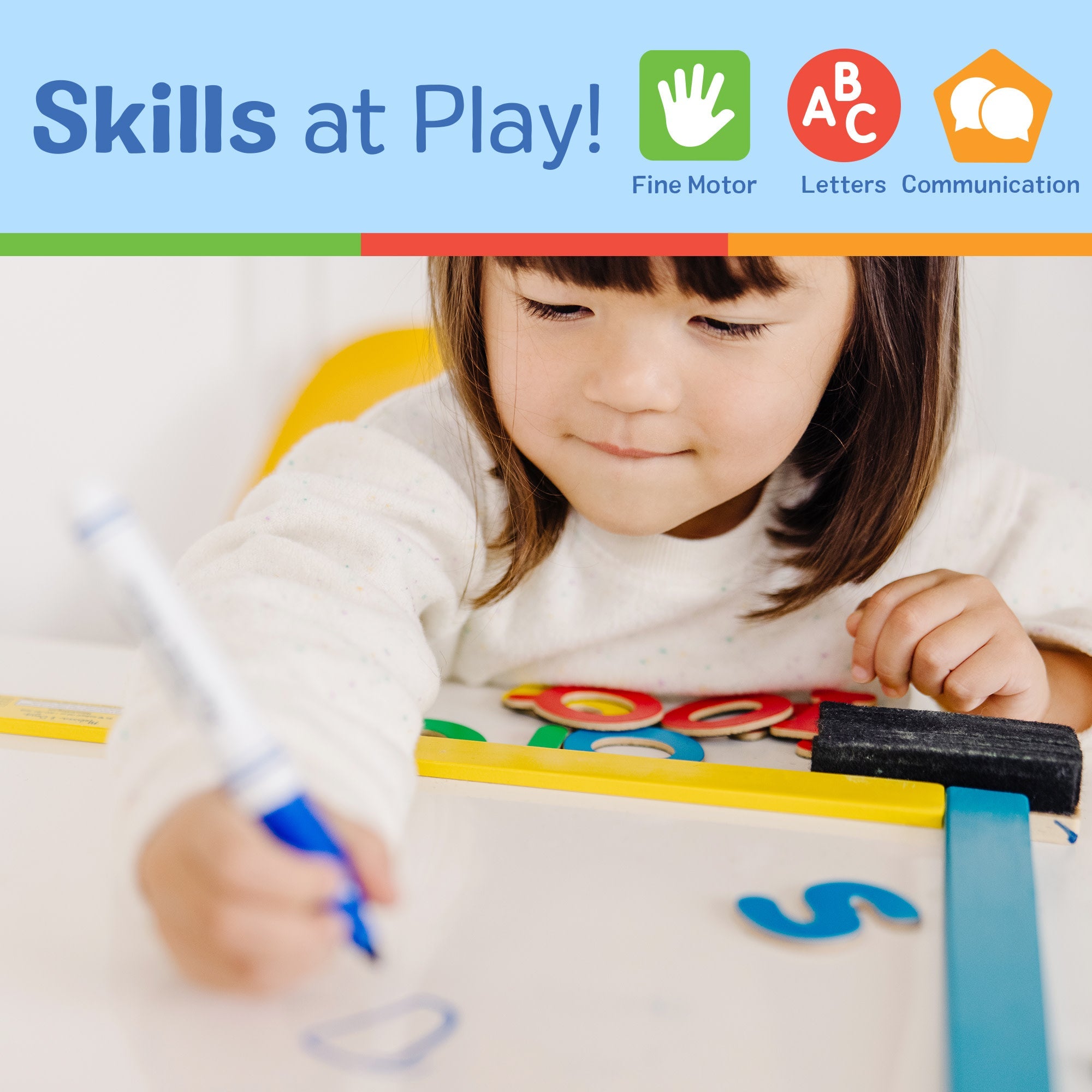 Magnetic Chalkboard & Dry-Erase Board (Uppercase)