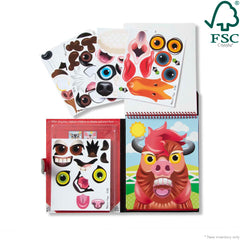 Make-a-Face – Farm Reusable Sticker Pad – On the Go Travel Activity