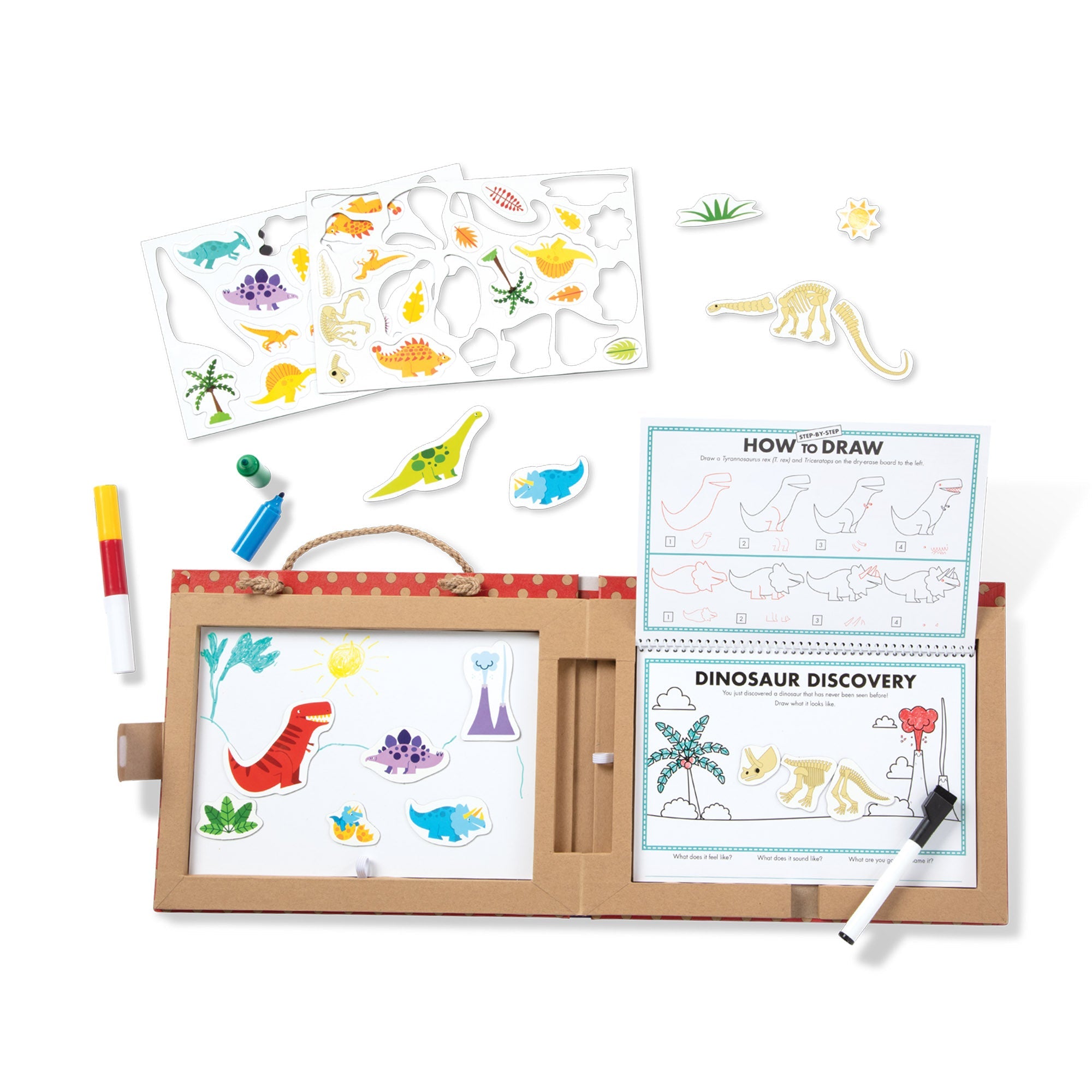 Natural Play: Play, Draw, Create Reusable Drawing & Magnet Kit – Dinosaurs