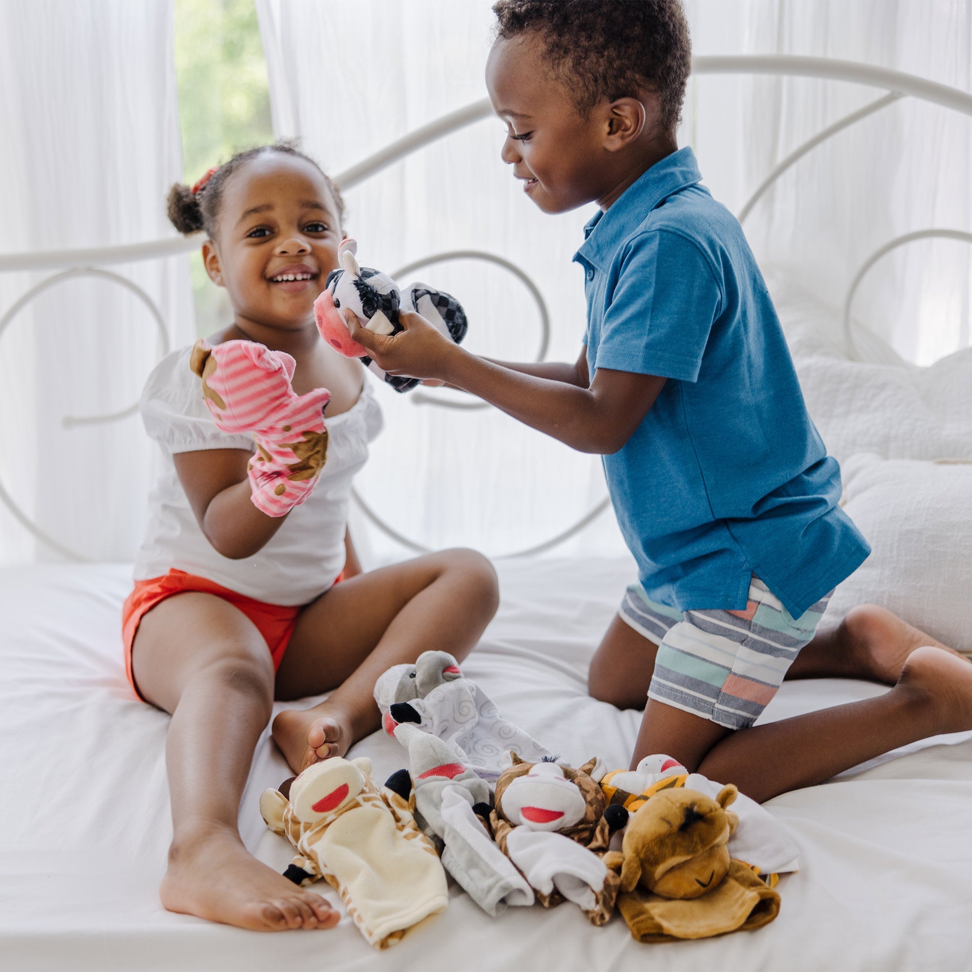 Hand Puppet 2-Pack: Farm Friends, Zoo Friends