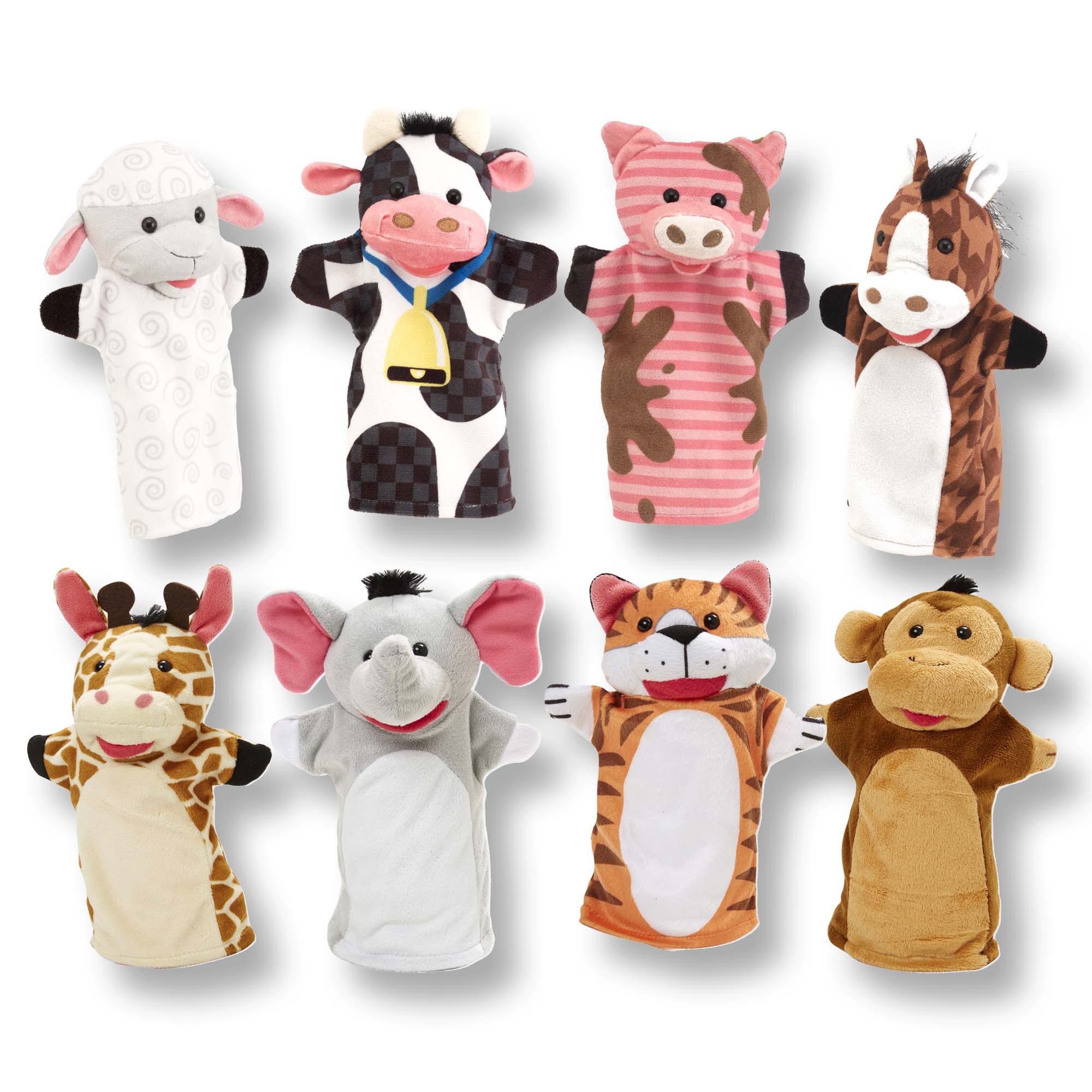 Hand Puppet 2-Pack: Farm Friends, Zoo Friends