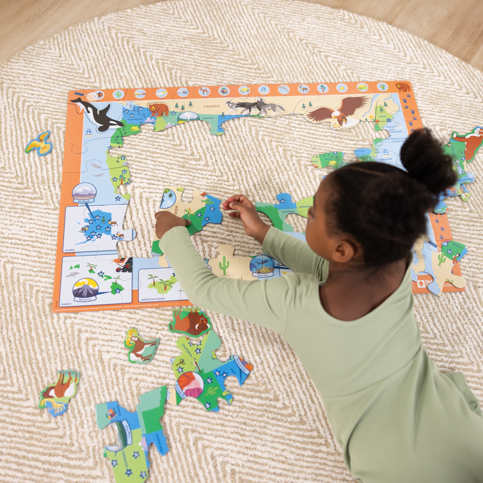 National Parks U.S.A. Map Floor Puzzle – 45 Pieces