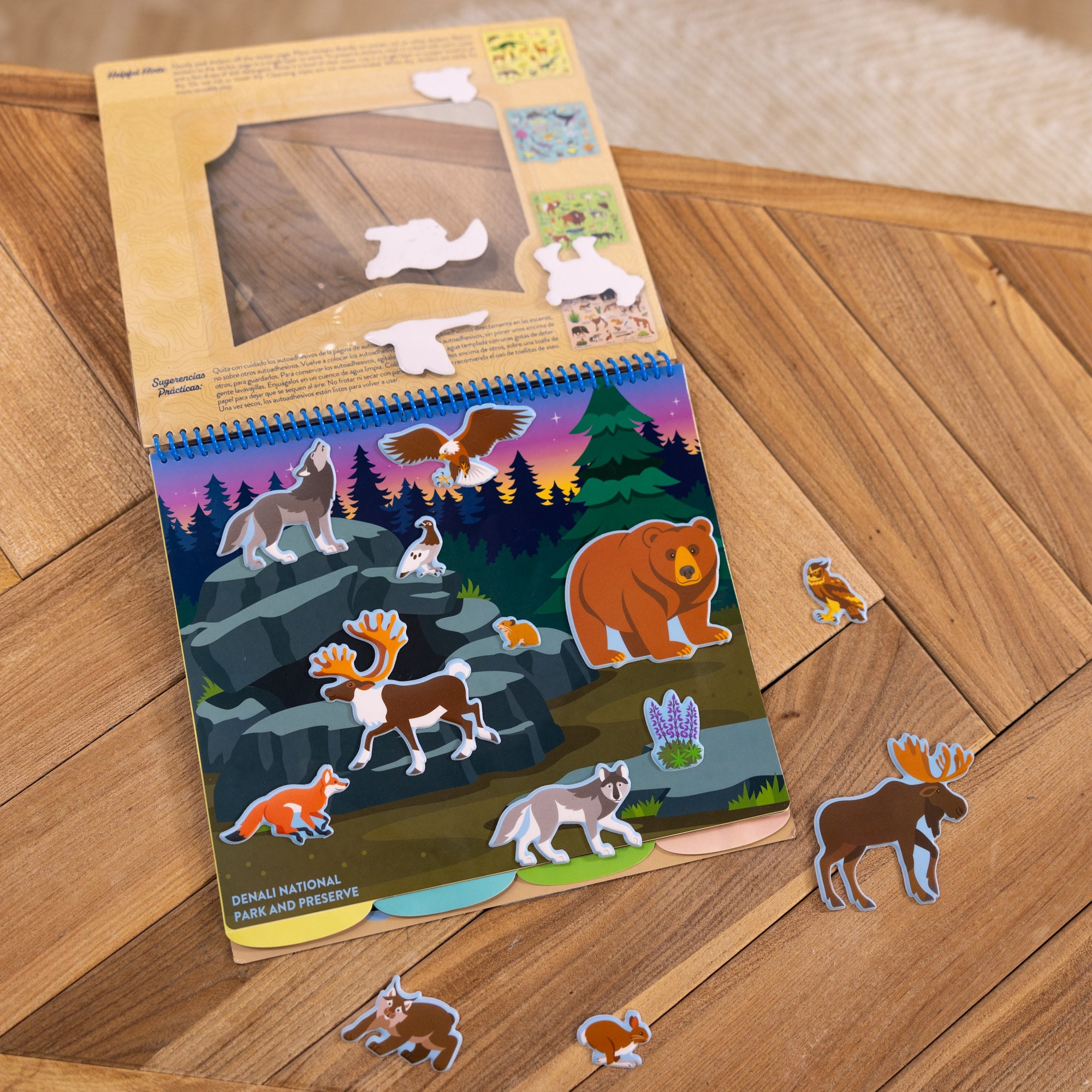National Parks Reusable Stickers – Park Animals (5 Scenes, 121 Stickers)